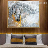 Hammer Horse Abstract Animal Handmade Texture Canvas Painting for Room Wall Getup