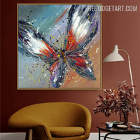 Morpho Butterfly Abstract Animal Handmade Texture Canvas Painting for Room Wall Garniture