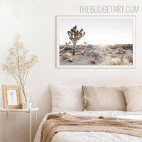 Joshua Tree Landscape Vintage Painting Pic Canvas Print for Room Wall Outfit