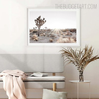 Joshua Tree Landscape Vintage Art Image Canvas Print for Room Wall Tracery