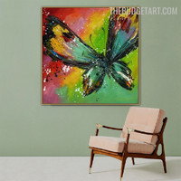 Dappled Butterfly Abstract Animal Handmade Texture Canvas Painting for Room Wall Molding