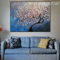 Bloom Tree Abstract Botanical Handmade Canvas Painting for Room Wall Arrangement