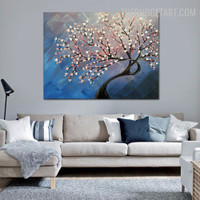 Bloom Tree Abstract Botanical Handmade Canvas Painting for Room Wall Decor