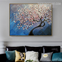Bloom Tree Abstract Botanical Handmade Canvas Painting for Room Wall Ornament