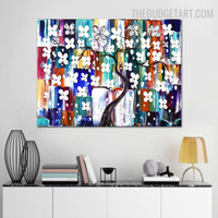 Blossom Tree Abstract Botanical Handmade Knife Canvas Painting For Room Wall Outfit