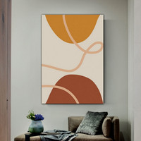 Curvy Abstract Geometric Modern Art Picture Canvas Print for Room Wall Trimming