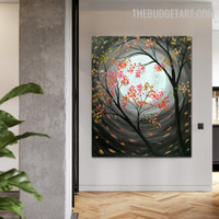 Saplings Leaf Botanical Handmade Canvas Art for Room Wall Disposition