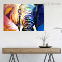 Colourful Elephant Trunk Handmade Animal texture Canvas Wall Artwork for Room Onlay
