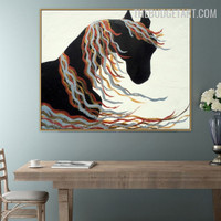 Male Horse Handmade Famous Animal Painting on Canvas for Room Wall Garnish
