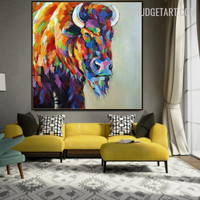 Stallion Animal Handmade Knife Canvas Painting Wall Hanging Getup