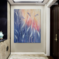 Millet Barley 100%Handmade Modern Canvas Botanical Artwork for Room Wall Disposition