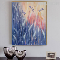 Millet Botanical Handmade Canvas Painting Done by Artist for Room Wall Décor