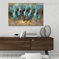 Running Horses Handmade Abstract Animal Acrylic Canvas Painting for Room Wall Getup