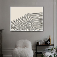 Trendy Line Abstract Creative Minimalist Painting Picture Canvas Print for Room Wall Flourish