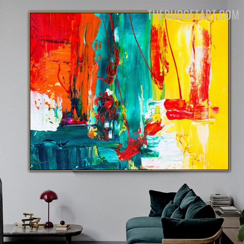 Discoloration Spot Handmade Acrylic Canvas Modern Abstract Wall Art for Room Flourish