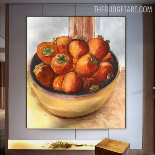Tomatoes Handmade Heavy Texture Canvas Abstract Contemporary Wall Hanging Art for Room Getup