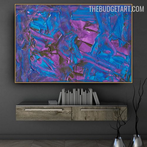 Colourful Smear Abstract 100% Artist Handmade Acrylic Canvas Painting Wall Accent Disposition