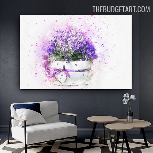 Blossom Heart Spots Handmade Texture Canvas Abstract Botanical Artwork for Room Wall Ornament