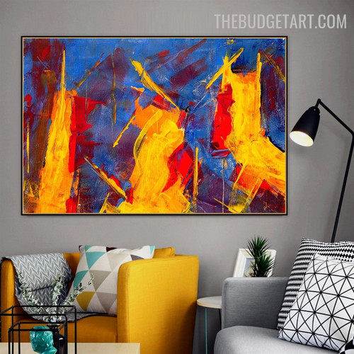 Blurs Spots Abstract Handmade Texture Canvas Painting for Room Wall Finery