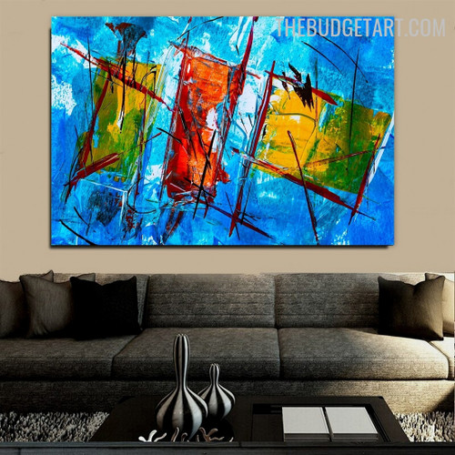 Patches Colourful 100% Artist Handmade Texture Canvas Abstract Modern Artwork for Room Wall Onlay