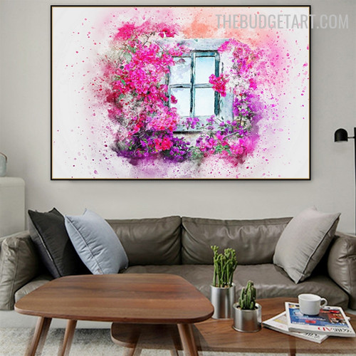 Blossom Window Spot Abstract Contemporary Wall Art Handmade Texture on Canvas for Room Embellishment