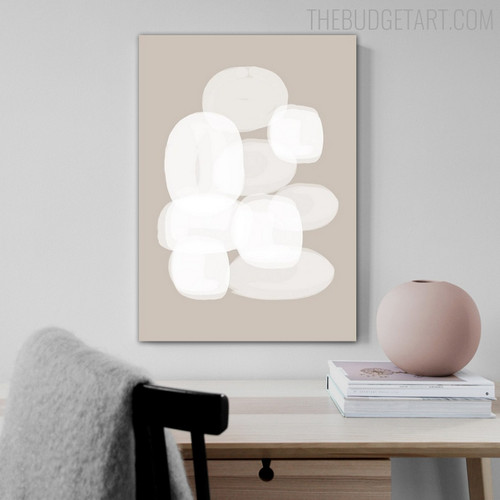 Roundly Daub Abstract Geometric Modern Painting Picture Canvas Print for Room Wall Finery