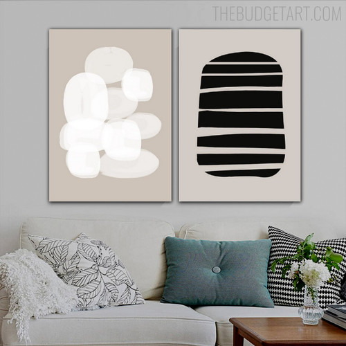 Rotund Spot Abstract Geometric Modern Painting Picture Canvas Print for Room Wall Ornamentation