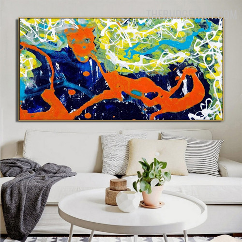 Motley Patches Colourful Handmade Abstract Contemporary Acrylic Canvas Painting for Room Wall Getup