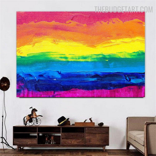 Colourful Mark 100% Artist Handmade Heavy Texture Abstract Contemporary Canvas Artwork for Room Wall Decorative