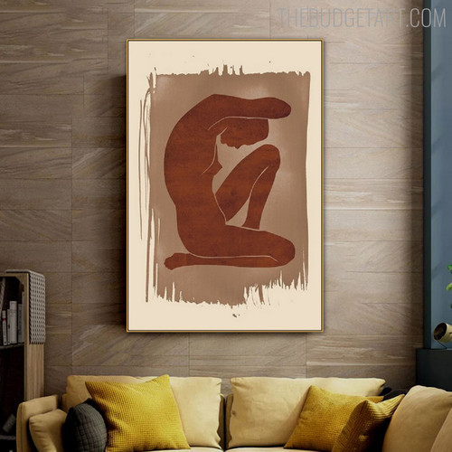 Nude Lady Abstract Figure Vintage Painting Picture Canvas Print for Room Wall Getup