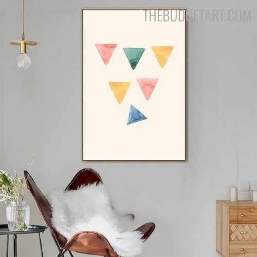 Trigons Abstract Minimalist Modern Artwork Picture Canvas Print for Wall Getup
