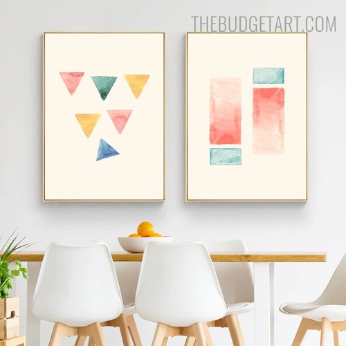 Triangles Rectangles Abstract Minimalist Modern Painting Photograph Canvas Print for Wall Decoration