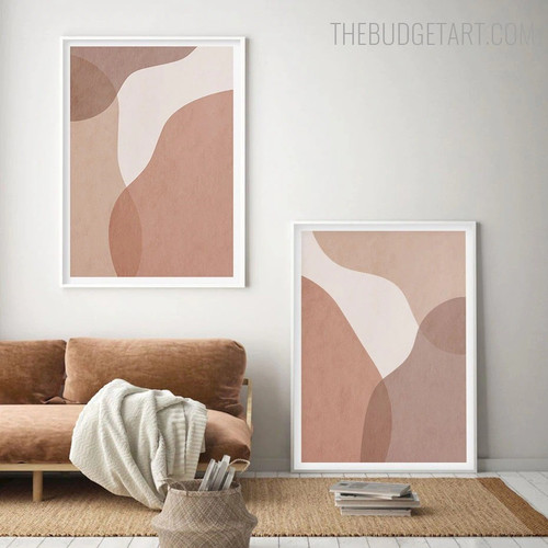 Meandering Smear Abstract Scandinavian Modern Painting Picture Canvas Print for Room Wall Trimming