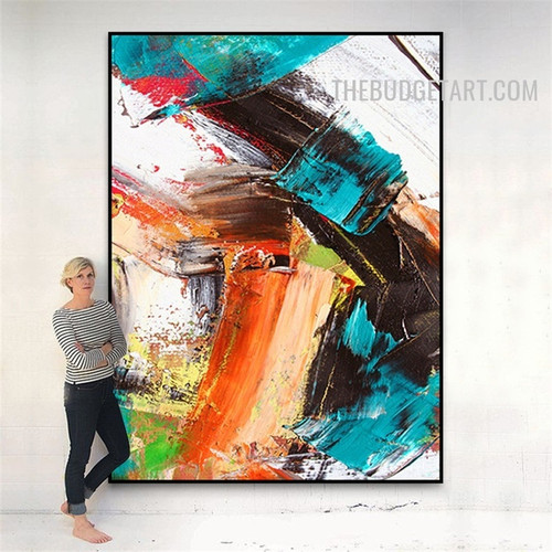 Colorific Flaws Spot Abstract Artist Handmade Heavy Texture Canvas Painting by Experienced Artist for Wall Decor