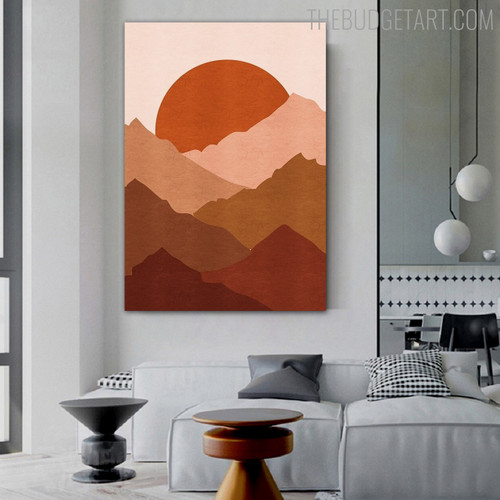 Sunset Abstract Scandinavian Modern Painting Picture Canvas Print for Room Wall Décor