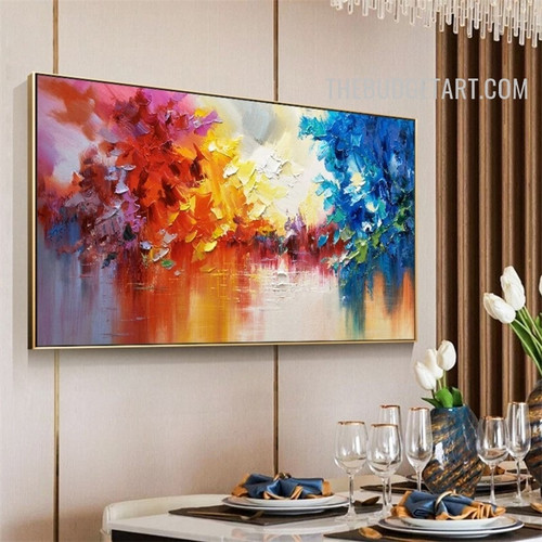 Colorific Smears Handmade Abstract Contemporary Knife Canvas Art for Wall Accent Ornamentation