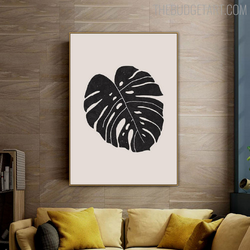 Curved Leaf Abstract Floral Modern Painting Picture Canvas Print for Room Wall Outfit