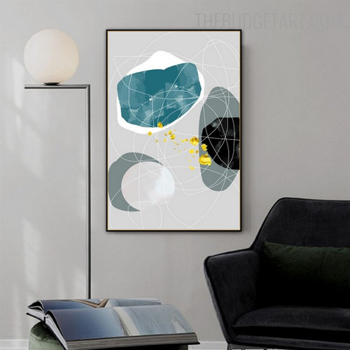 Line Daubs Abstract Nordic Artwork Pic Canvas Print for Room Wall Assortment
