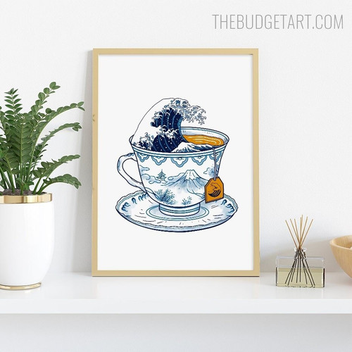 Tea Cup Modern Painting Picture Canvas Print for Room Wall Getup