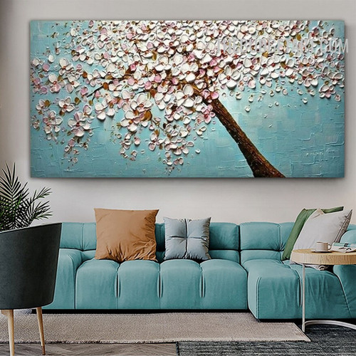Blooms Arbor Tree Handmade Palette Canvas Abstract Floret Art Wall Accent Embellishment