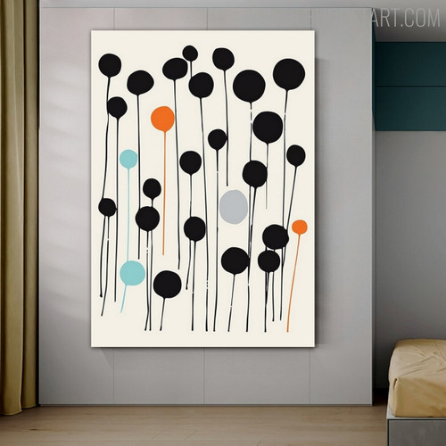 Orb Lines Abstract Geometric Modern Painting Picture Canvas Print for Room Wall Décor