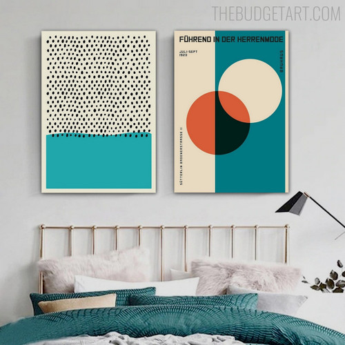 Blobbed Abstract Geometric Modern Painting Picture Canvas Print for Room Wall Tracery