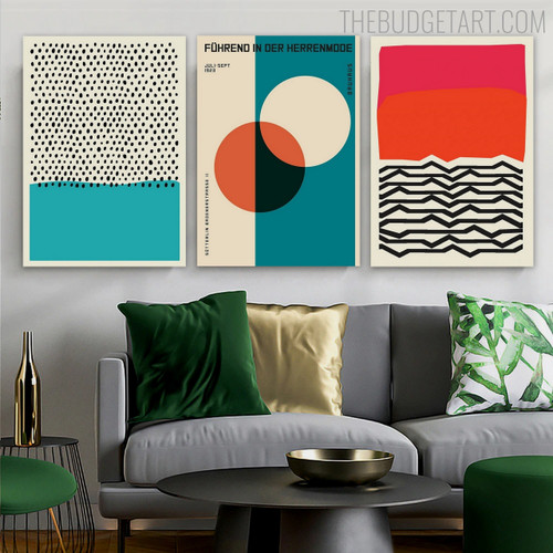 Zigzag Alignment Abstract Geometric Modern Painting Picture Canvas Print for Room Wall Finery