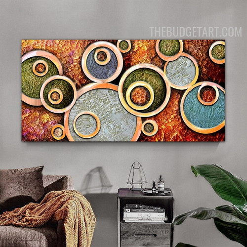 Scansion Blurs Circles Colourful Handmade Abstract Geometrical Acrylic Canvas Artwork for Room Wall Garnish