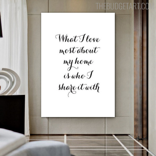 My Home Abstract Typography Modern Painting Picture Canvas Print for Room Wall Outfit