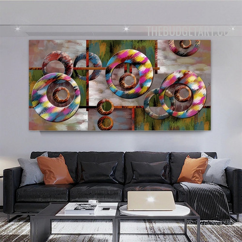 Circles Slurs Lines Famous Handmade Canvas Abstract Contemporary Art for Room Wall Décor