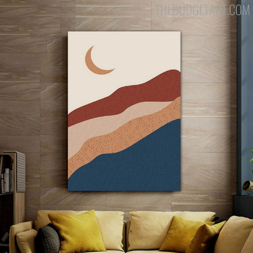 Moon Abstract Landscape Modern Painting Picture Canvas Print for Room Wall Décor