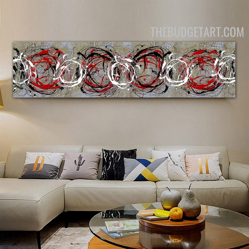 Blurs Ring Circles Handmade Abstract Geometric Texture Canvas Art for Room Wall Getup