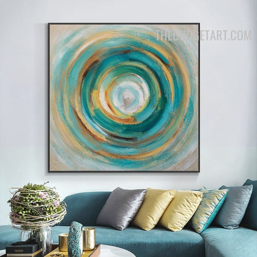 Roundly Smears Colourful Handmade Texture Canvas Contemporary Abstract Art by Experience Artist for Room Wall Flourish