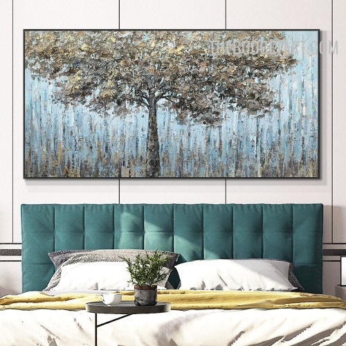 Tree Slur Spot Abstract Botanical Handmade Texture Canvas Painting for Done By Artist Room Wall Disposition